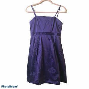 Lucy Paris Purple Embroidered Satin Dress Medium